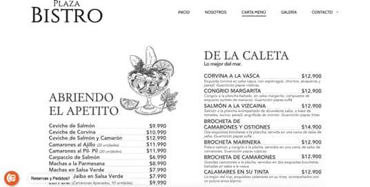 Sitio web de restaurante de chiguayante.